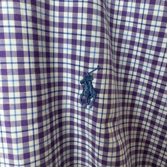 Ralph Lauren Button Down Shirt Men’s Size Medium 100% Cotton Stretch Plaid Check - Picture 4 of 11